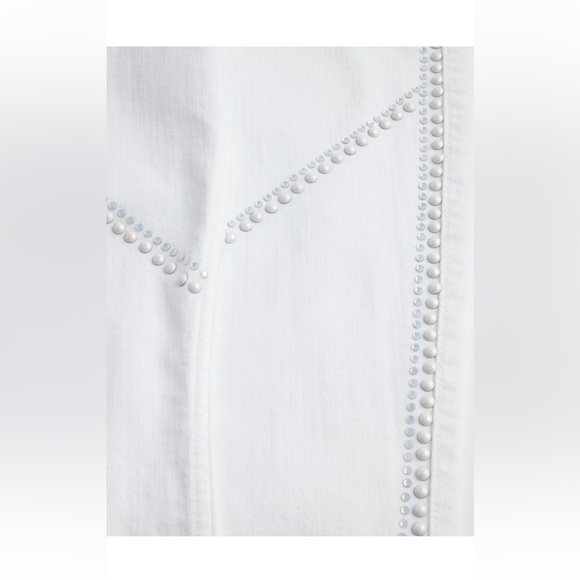 7 for all mankind skinny white bling skinny jeans with studs and crystals 28 - Picture 4 of 7